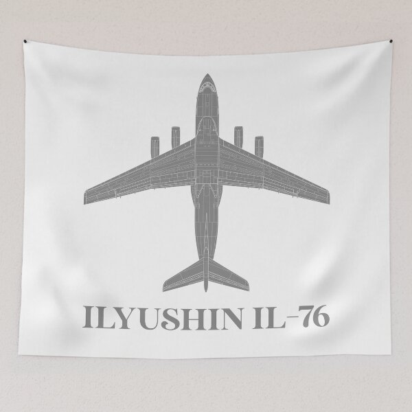 Item preview, The Ilyushin Il-76 with white background designed and sold by avionbubble.
