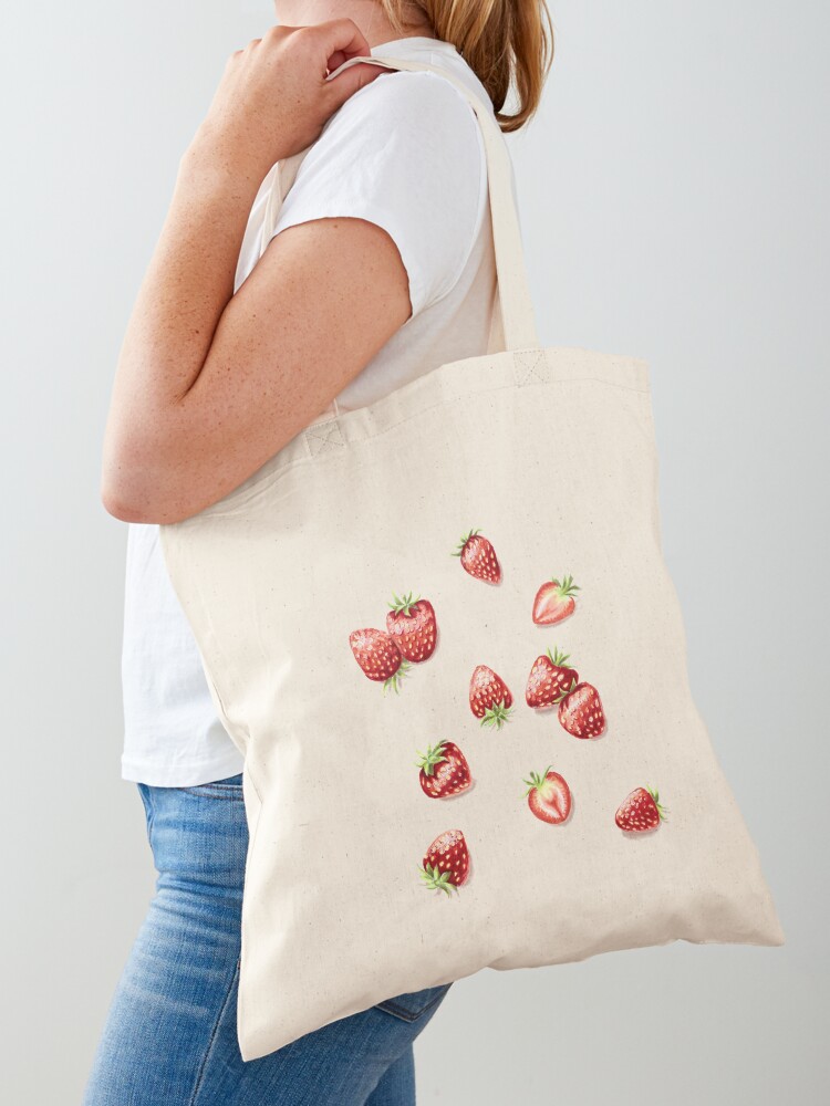 Hand-painted Strawberry online Tote bag