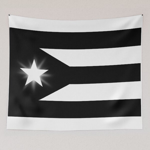 Item preview, Puerto Rican Flag black and white bright star designed and sold by SoLunAgua ..