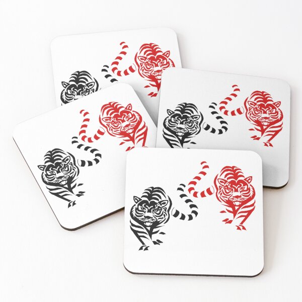 Item preview, red and black twin tigers - aesthetic designed and sold by hedoniism-shop.