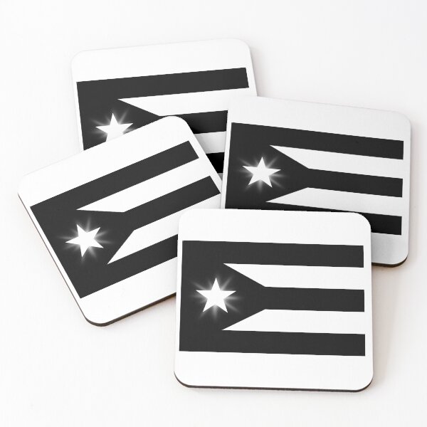 Item preview, Puerto Rican Flag black and white bright star designed and sold by SoLunAgua ..