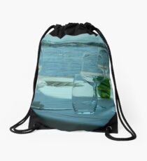Seaside Lunch - Come join me! Drawstring Bag