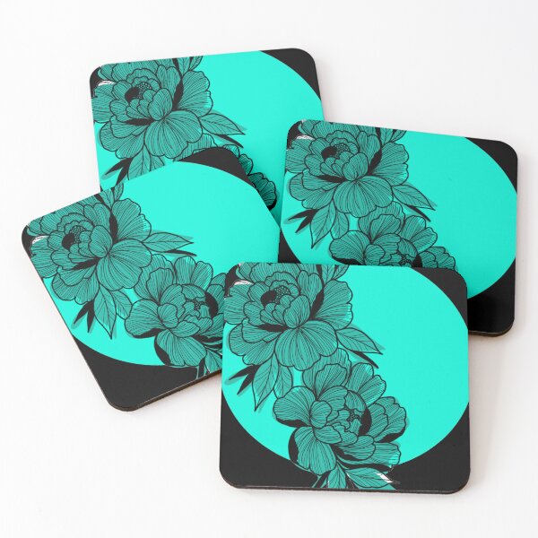 Item preview, turquoise organic flowers designed and sold by ViviCampos.