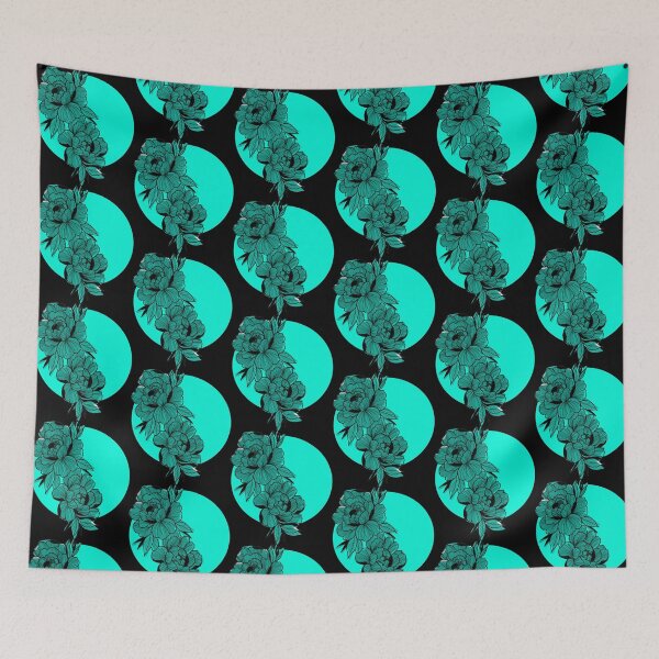 Item preview, turquoise organic flowers designed and sold by ViviCampos.