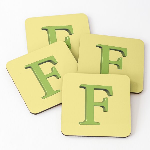 Item preview, The Letter F Dimensional Green on Yellow 5748 designed and sold by Art in My Loft.