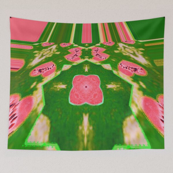 Item preview, ABSTRACT PAINTING WATERMELON GEOMETRIC ART FANTASY. designed and sold by Ralek.