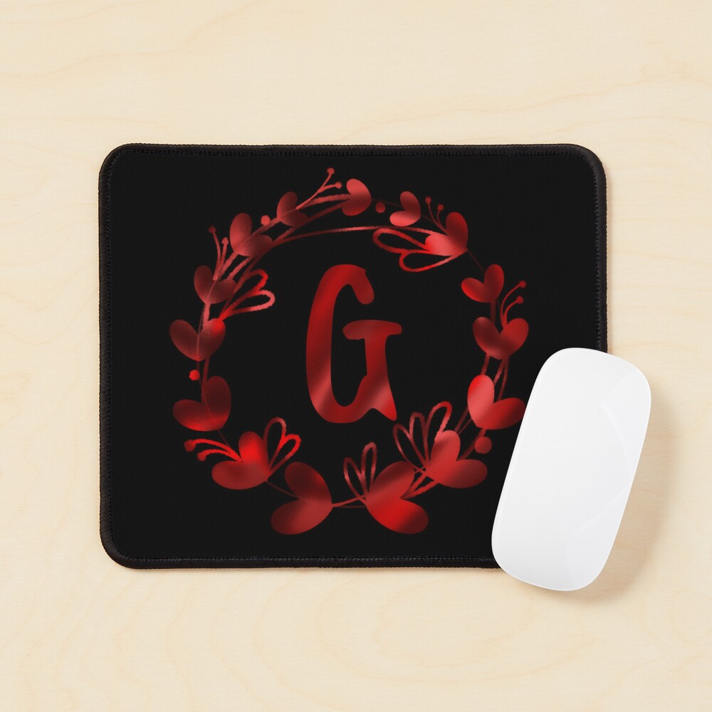 G initial red hearts and flowers monogram - letter G / alphabet g Sticker  for Sale by stayartsy07