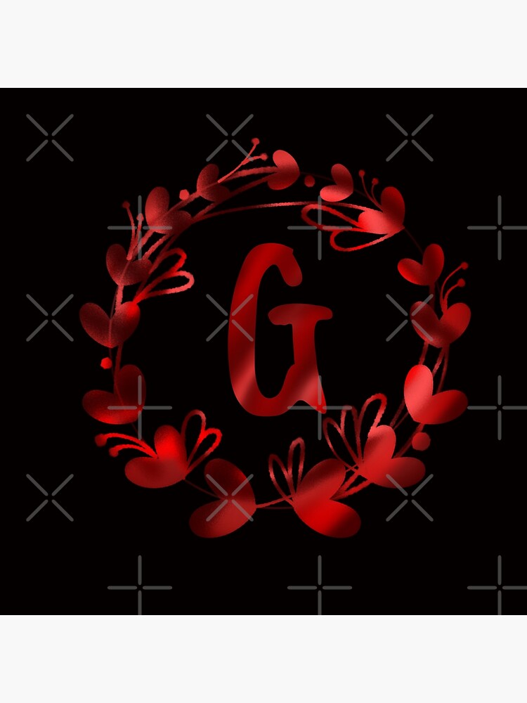 G initial red hearts and flowers monogram - letter G / alphabet g Sticker  for Sale by stayartsy07
