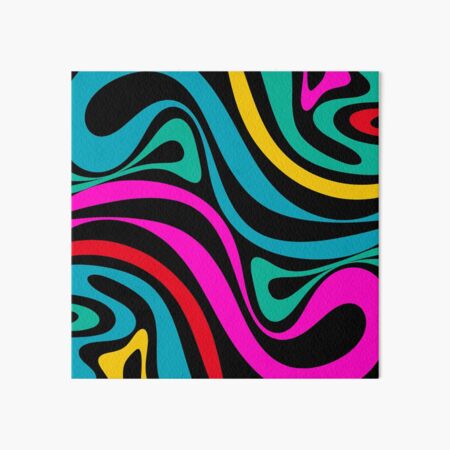 Mod Swirl Retro Abstract 60s 70s 80s Pattern Blue Orange Lime