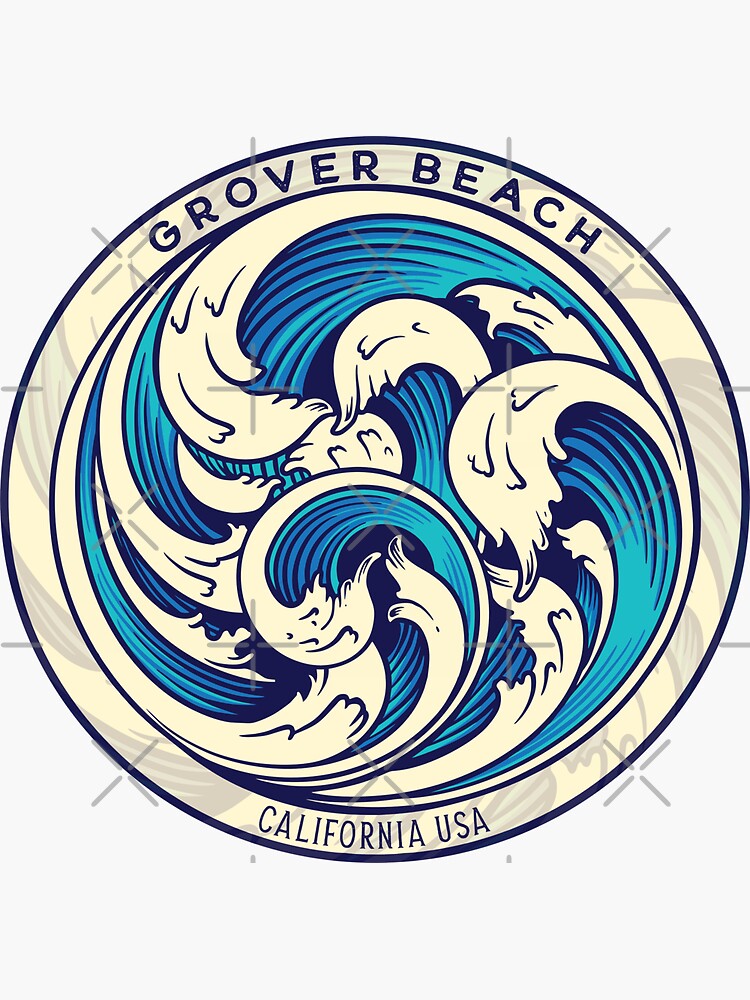 "Grover Beach Waves" Sticker for Sale by LanikaiBeach Redbubble