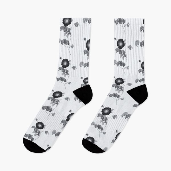 Item preview, Simple Flowered French Rose Flower, Alternative Illustration - Grey and Black Rose designed and sold by DaphneKstudio .