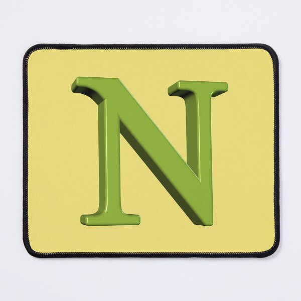 Item preview, The Letter N Dimensional Green on Yellow 5748 designed and sold by Art in My Loft.