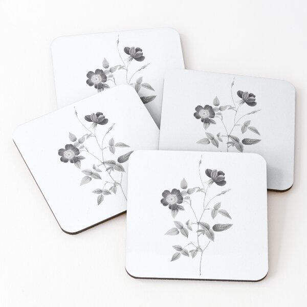 Item preview, Rose Indica Stelligera Rose Flower, Alternative Illustration - Grey and Black Rose designed and sold by DaphneKstudio .