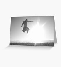 Man Jumping Greeting Card