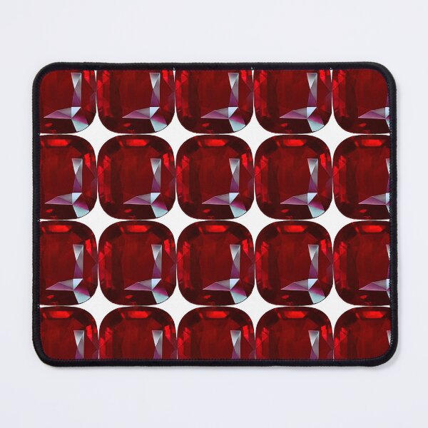 Item preview, Cushion shaped Ruby Gemstone July Birthstone, Deep Red pattern designed and sold by DigitalGemArt.