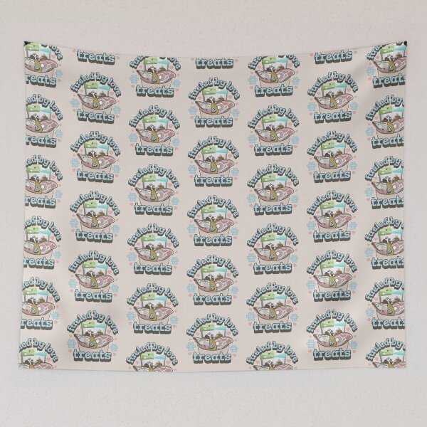 Item preview, Blue Fueled By Love And Treats Fun Pet Cat Slogan US Spelling designed and sold by TrulyEpoque.