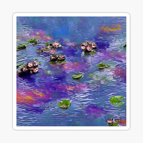 Blue Impressionism: Oscar-Claude Monet Inspired Sticker