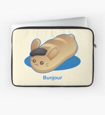 Bunjour - Cute French Bread Bunny Pun Laptop Sleeve