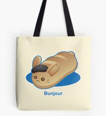 Bunjour - Cute French Bread Bunny Pun Tote Bag