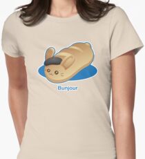 Bunjour - Cute French Bread Bunny Pun Women's Fitted T-Shirt