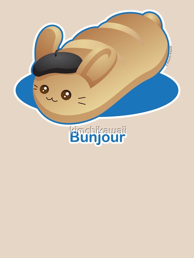 Bunjour - Cute French Bread Bunny Pun by kimchikawaii