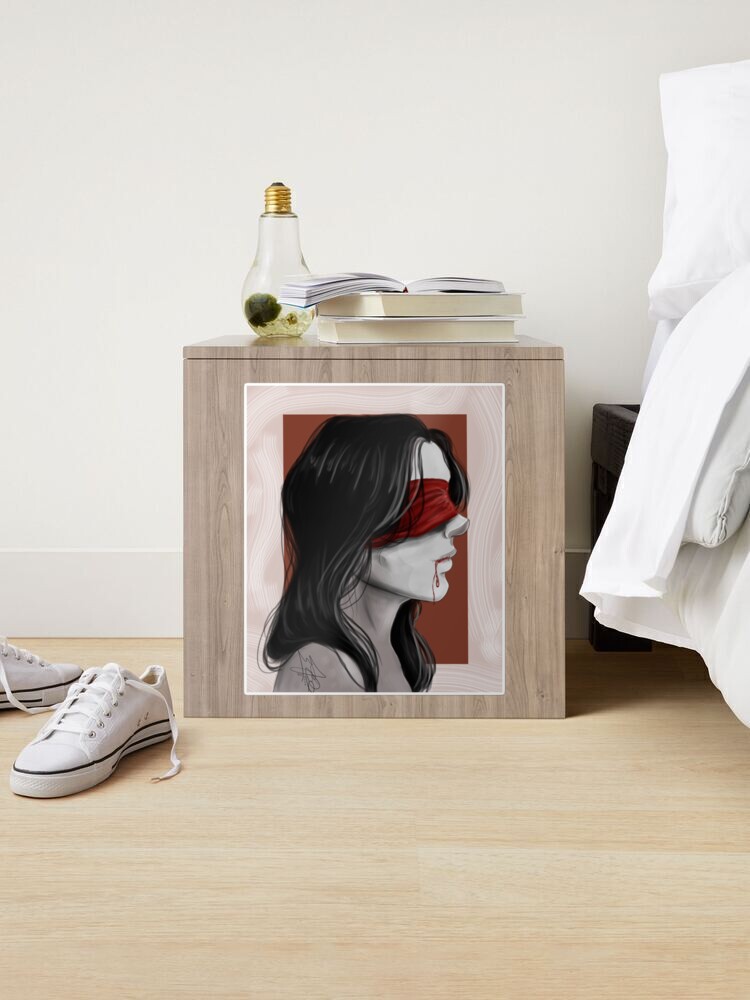 Blindfolded woman Sticker for Sale by artwork-ty