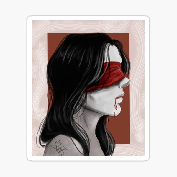 Blindfolded woman Sticker for Sale by artwork-ty