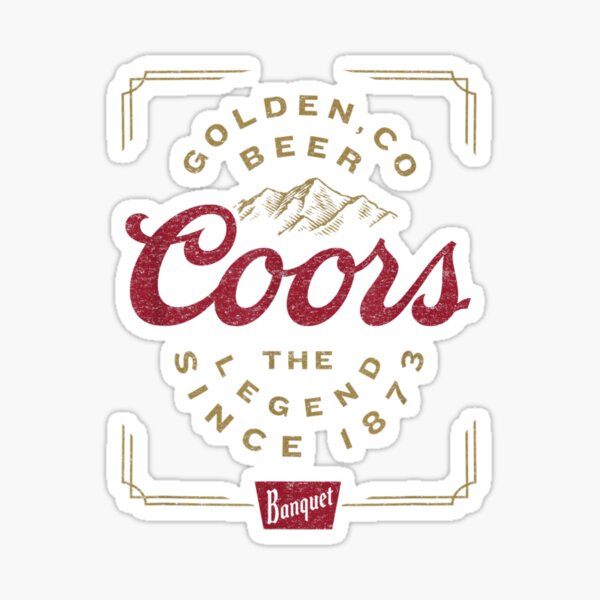 "Coors Banquet Beer The Legend Vintage Logo" Sticker for Sale by
