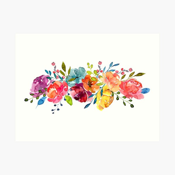 Pivoines aquarelles d'été fleurs lumineuses Impression artistique