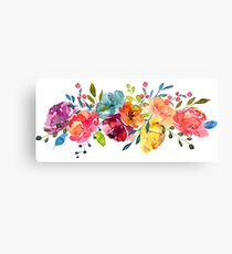 Helle Blumen Sommer Aquarell Pfingstrosen Leinwanddruck