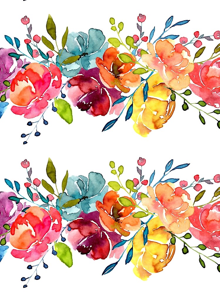 Bright Flowers Summer Watercolor Peonies by junkydotcom