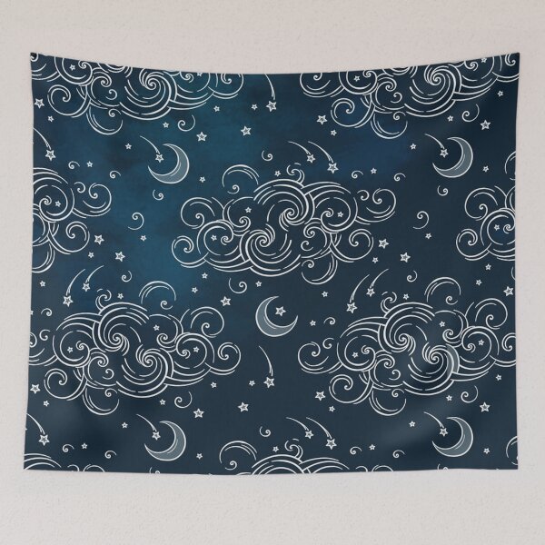 Item preview, Celestial Stars Moons Night Sky Pattern Crescent Moon designed and sold by Draculaura2009.