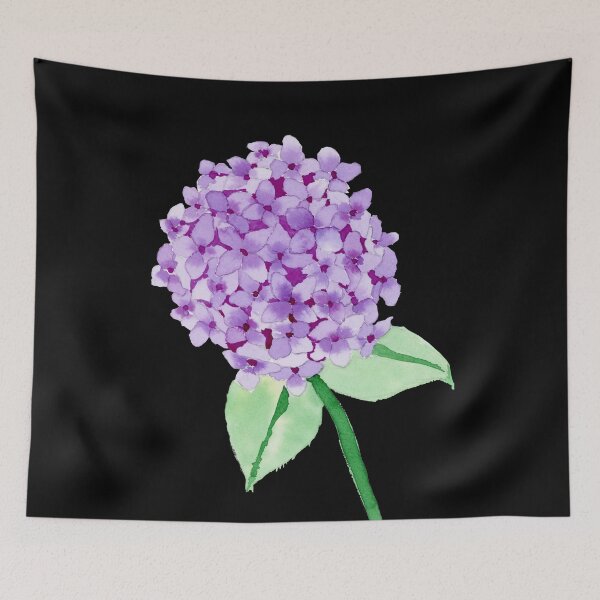 Item preview, purple hydrangea, black designed and sold by Sonderblume.