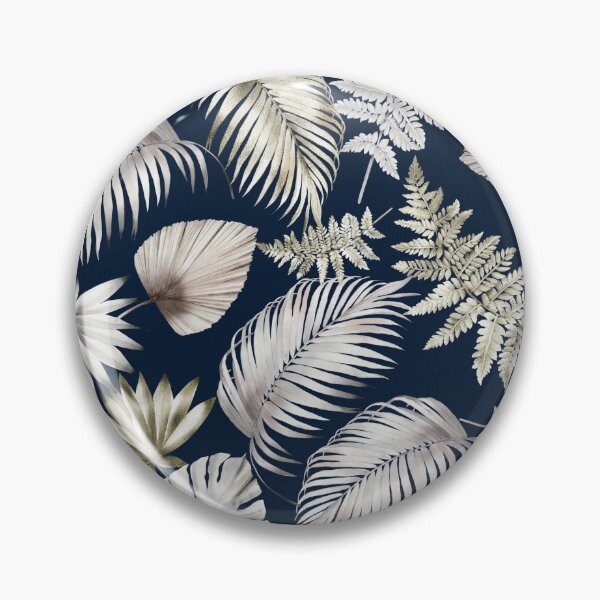 Artikelvorschau, Elegant Tropical Leaves on Navy Blue entworfen und verkauft von meggydesigns.