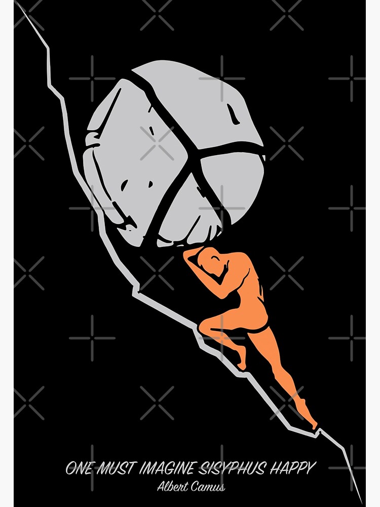 "SISYPHUS HAPPY" Sticker for Sale by gerlach20 | Redbubble