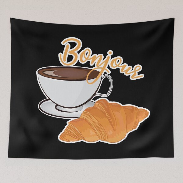 Item preview, Bonjour Croissant - Funny French Food designed and sold by TheInkElephant.