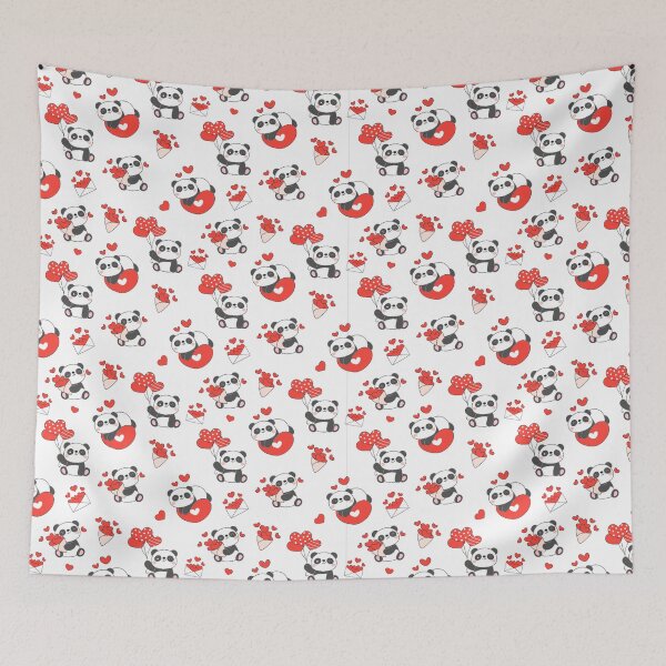 Item preview, Cute Panda With Hearts Pattern, Panda In Love Pattern designed and sold by Terisdesign.