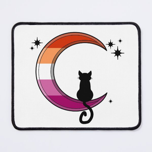 Item preview, Little black cat on lesbian pride crescent moon designed and sold by dnieuwenhuizen.