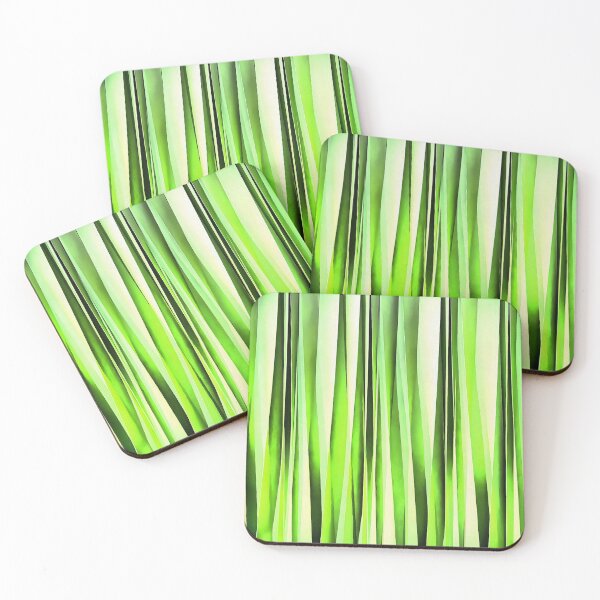Item preview, Uneven Artistic Vertical Stripes Light Green Hues designed and sold by taiche.