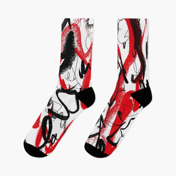 Item preview, Red Black Abstract Scribble Doodle Painting Drawing Sketch designed and sold by hopecope.