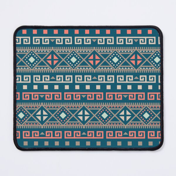 Item preview, Geometric Triangles Compilation in Rose Gold, Aqua and Blue - Multicolor Boho Motif designed and sold by Yeldiz.
