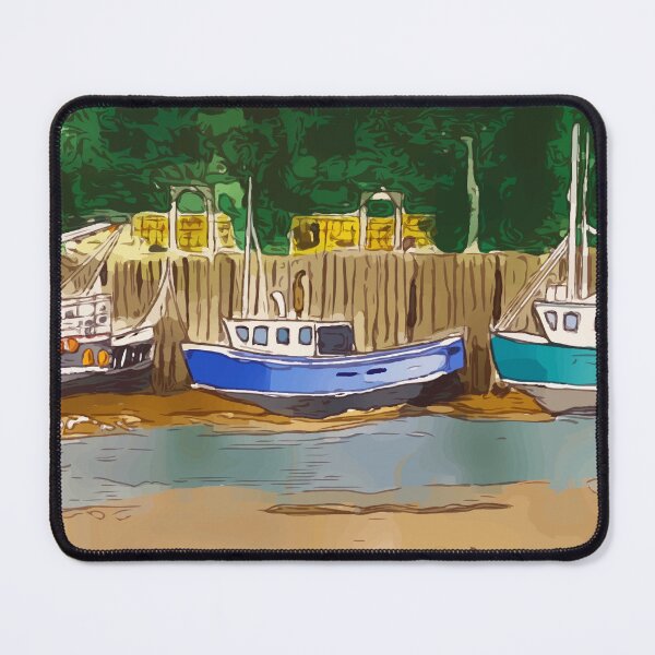 Item preview, Boats high and dry at low tide in the Bay of Fundy at St Martins - WelshDesigns designed and sold by welshdesigns.