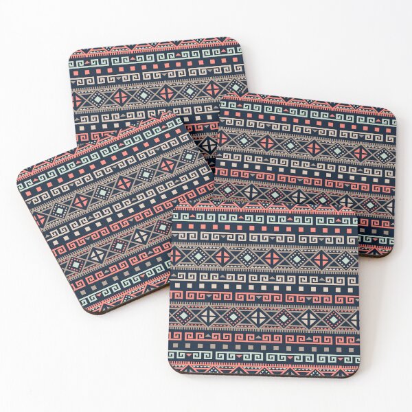 Item preview, Geometric Triangles Compilation in Rose Gold, Aqua and Dark Blue - Multicolor Boho Motif designed and sold by Yeldiz.