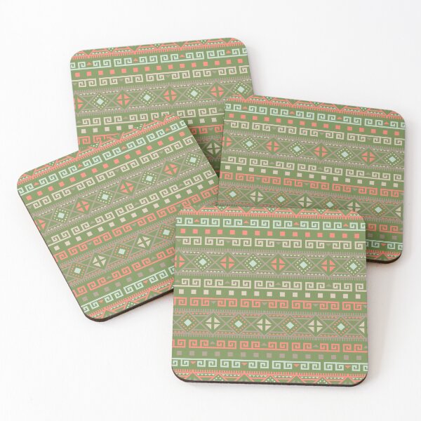 Item preview, Geometric Triangles Compilation in Rose Gold, Aqua and Green - Multicolor Boho Motif designed and sold by Yeldiz.