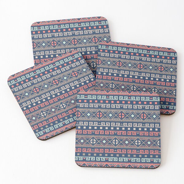 Item preview, Geometric Triangles Compilation in Rose Gold, Aqua and Blue - Multicolor Boho Motif designed and sold by Yeldiz.