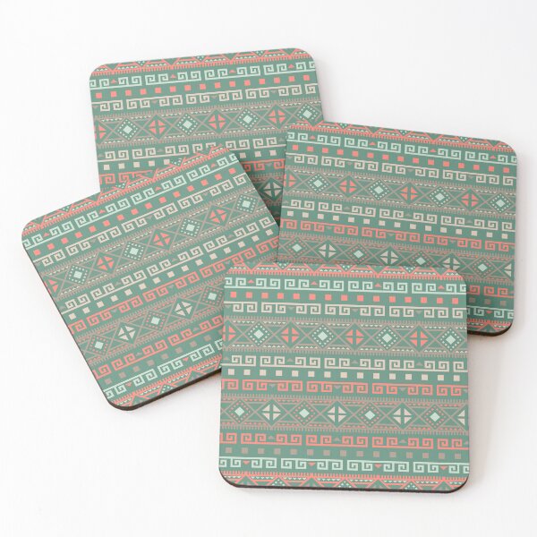 Item preview, Geometric Triangles Compilation in Rose Gold, Aqua and Green - Multicolor Boho Motif designed and sold by Yeldiz.