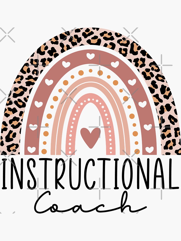 "Instructional Coach, Leopard Rainbow Instructional Coach Gift