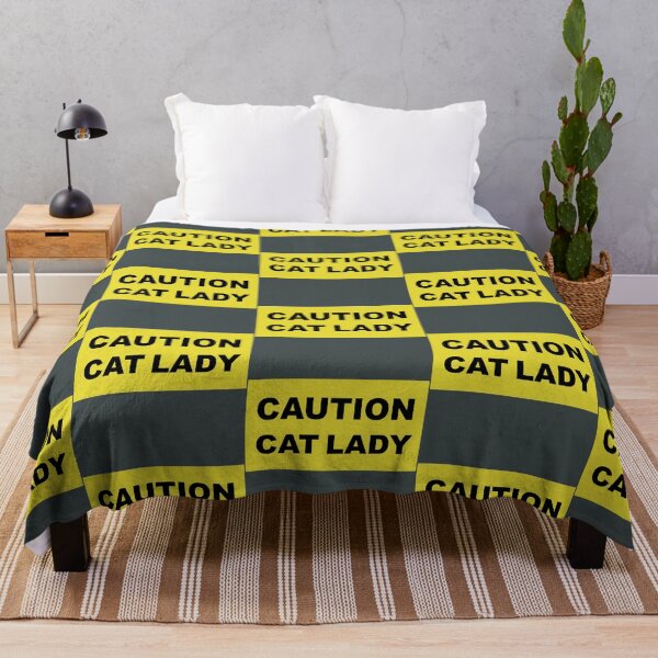 Item preview, CAUTION CAT LADY sign design designed and sold by lobodelnoir.