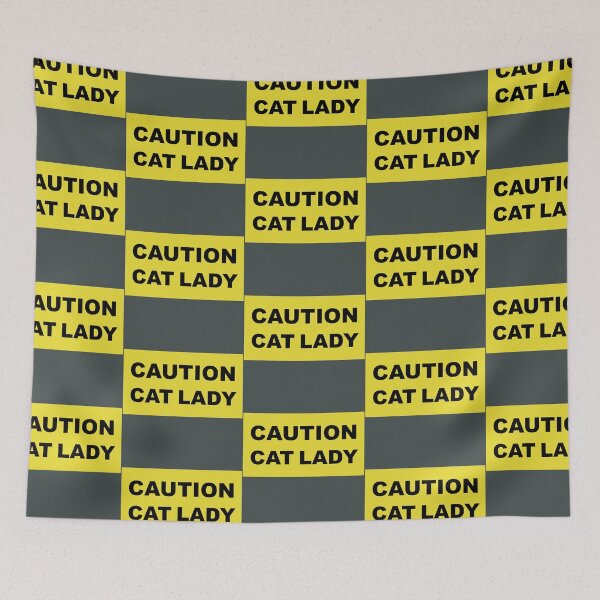 Item preview, CAUTION CAT LADY sign design designed and sold by lobodelnoir.