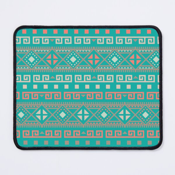 Item preview, Geometric Triangles Compilation in Rose Gold, Aqua and Light Blue - Multicolor Boho Motif designed and sold by Yeldiz.